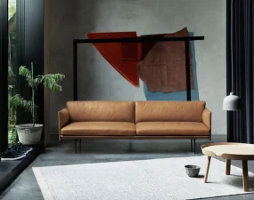 Outline 2-seater Sofa, cognac leather