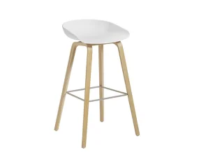 AAS 32 Bar Stool High Oak Veneer, white