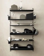 String Metal Shelf Low Edge 58 x 30, black