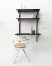 Kaari Wall Shelf with Desk, black oak