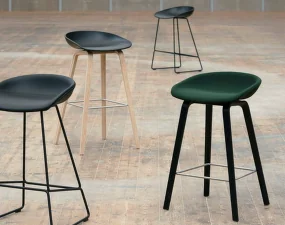 AAS 38 Bar Stool High Stainless Steel, white