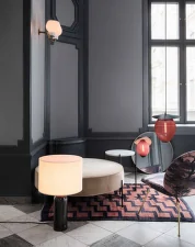 Gravity Table Lamp Large, black marble