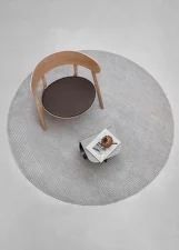 Row Rug Circular, dark brown