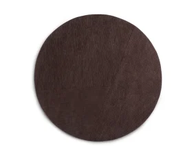 Row Rug Circular, dark brown