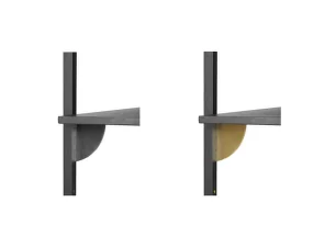 Sector Shelf S/S, dark stained ash/black brass