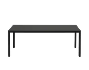 Workshop Dining Table 200x92, black oak / black linoleum