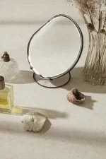 Pond Table Mirror, dark chrome