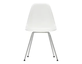 Eames Plastic Side Chair DSX, chrome/white