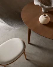 Oku Round Dining Table, dark smoked oak