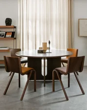 Ready Dining Chair Seat Upholstered, red stained oak/Dakar 0842