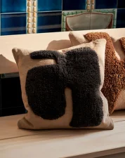 Lay Cushion, sand/dark brown