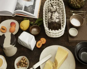 Ceramic Basket Oval, off-white