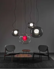 Big One Small PC1335 Pendant Lamp, clear / red