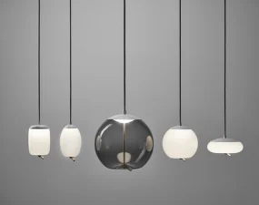 Knot Sfera PC1016 Pendant Lamp, smoke grey / white matte