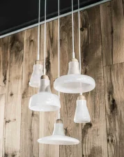 Shadows Set Rectangular Canopy S PC931, opaline / waxed oak