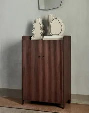 Sill Cupboard Low, dark stained oak