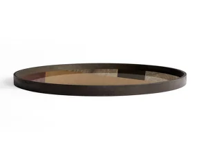 Angle Glass Tray Round XL, bronze