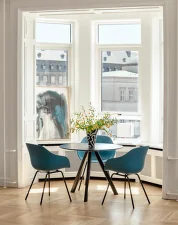AAC 226 Chair Black Powder Coated Steel, slate blue