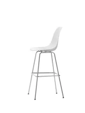Eames Plastic Bar Stool High, cotton white/chrome