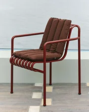 Palissade Dining Armchair Soft Quilted Cushion, iron red