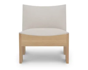 Tenon Lounge Chair Natural Oak, Romo Ruskin Quill