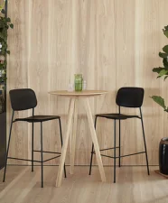 CPH 20 High Table Ø70, deep blue/smokey blue linoleum