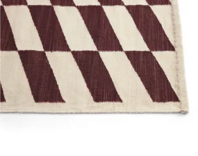 Shift Kelim Rug 140x200, burgundy