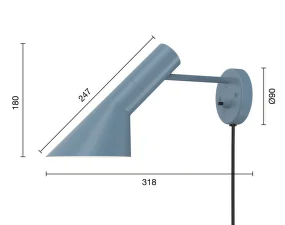 AJ Wall Lamp, dusty blue