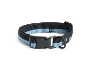 Dogs Collar Flat S/M, blue/black