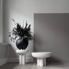 Crown Table Tall, bone white