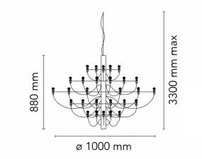 2097/50 Suspension Clear Bulbs, matte black