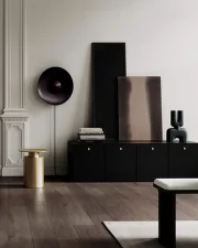 Pillar Table Tall, brass