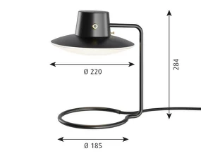 AJ Oxford Table Lamp Low, black
