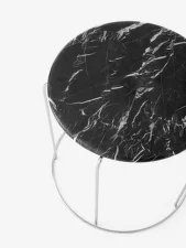 Top Wire Stool VP11 Ø38 Marble, Nero Marquina