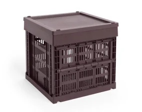 Colour Crate Lid Plastic Cube/Medium Square, bordeaux