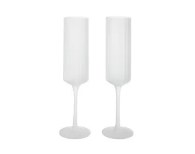 Ripple Champagne Flutes, set of 2, frosted