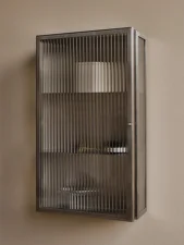 Haze Wall Cabinet Reeded Glass, stainless steel