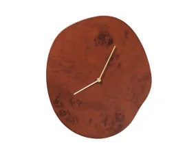 Melt Wall Clock, dark stained burl