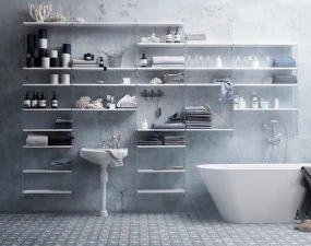 String Bathroom L Shelving Set, beige