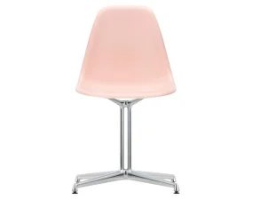 Eames Plastic Side Chair DSL, pale rose / polished aluminum
