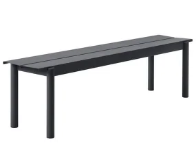 Linear Steel Bench 170 cm, black