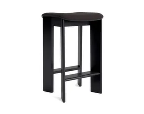 Chisel 30 Bar Stool H65, black lacquered oak / Steelcut Trio 383