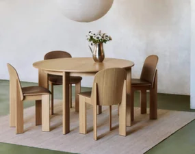 Chisel 25 Table Round Ø127, lacquered oak
