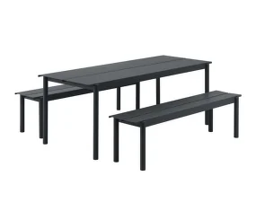 Linear Steel Table 200 cm, black