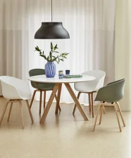 CPH 20 Coffee Table Ø50, bordeaux/burgundy linoleum
