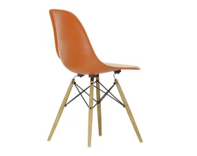 Eames Fiberglass Side Chair DSW, red orange/ash
