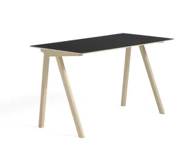 Copenhague CPH 90 Table, water-based lacquered oak/black linoleum