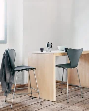 Series 7™ Bar Stool Lacquered, chrome/white ash