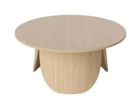 Peyote Coffee Table Ø80, white pigmented oak