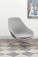 AAL 91 Lounge Chair Polished Aluminium, Hallingdal 130